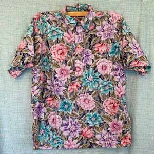 REYN SPOONER Men’s Hawaiian Floral Shirt SZ M
